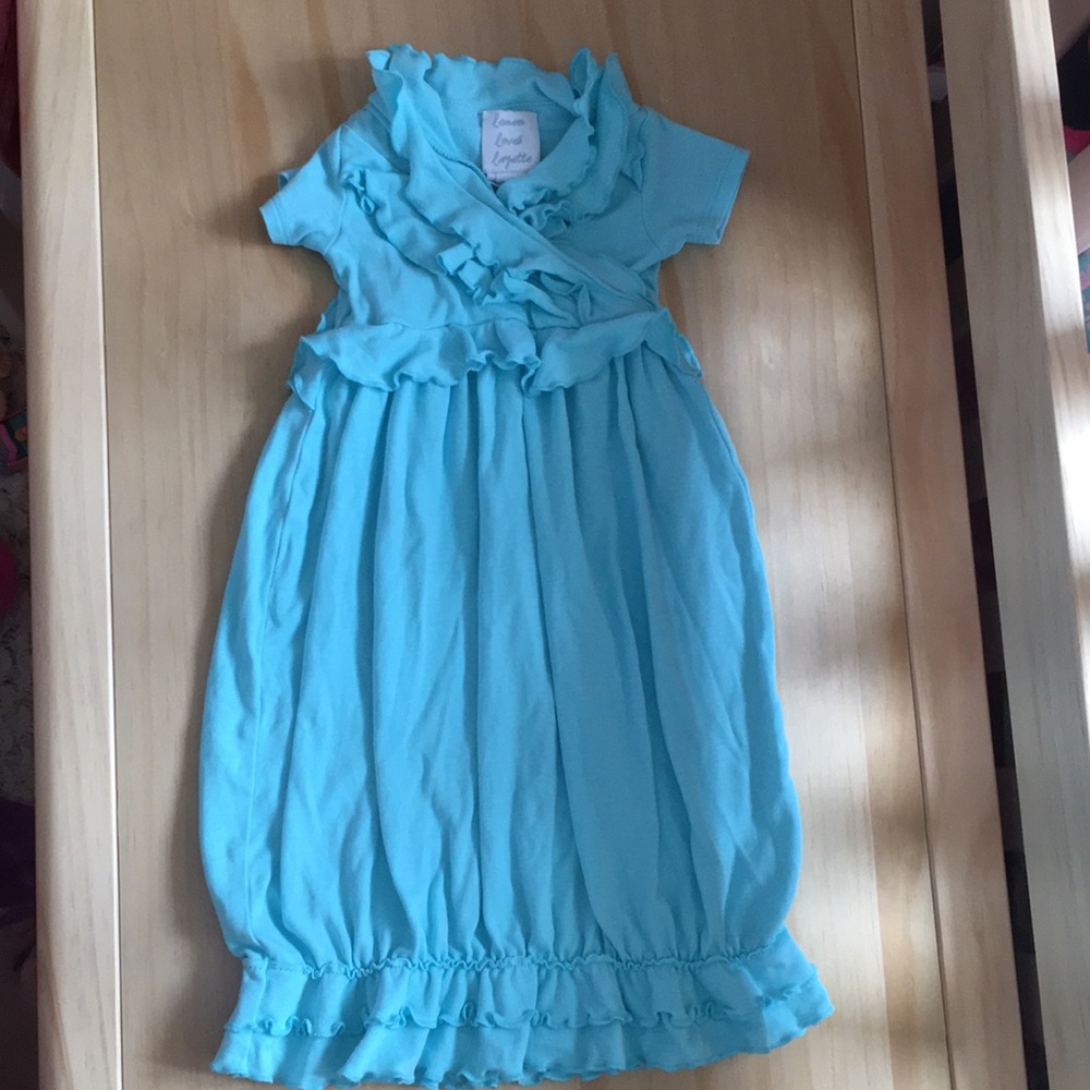 Lemon Loves Layette Aqua Blue Gown